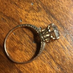 Antique golden topaz and 14 k gold ring.